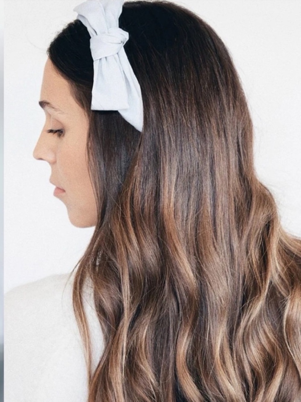Kristin Ess Bow Headband Light Blue Gray NIB Elegant Hair Accessory